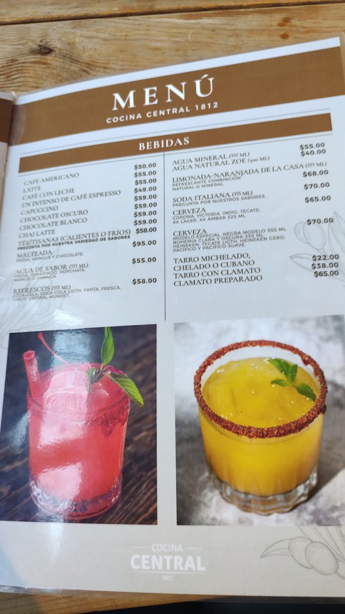 Cocina Central 1812 Menu - Image 1